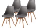 Set Di 4 Sedie Per Sala Da Pranzo Albatros Aarhus, Bianco - Gambe In Legno Massiccio Di Faggio, Design Scandinavo Retrò, Comoda Sedia A Guscio - Elegante Sedia Da Cucina, Sedia Da Sala Da Pranzo Per Tavolo Da Pranzo