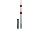 Alberts 781576 Palo Di Sbarramento Passau, Da Inserire Nel Calcestruzzo, Rimovibile, Bianco, Palo 70 X 70 Mm, Altezza Dal Suolo 100 Cm