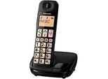 Panasonic KX-TGE110 Telefono Cordless Dect Nero Con Viva Voce E Display Lcd 1.8""