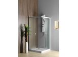 Cabine Doccia Aqualine - Cabina Doccia Quadrata, 700X700 Mm, Vetro Satinato Brick BTQ700