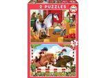 Puzzle Educa - Cavalli, 2X48 Pezzi