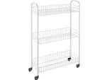 Tomado-Metaltex Carrello Da Cucina Sottile Con Ruote 23X56X84 Cm Bianco