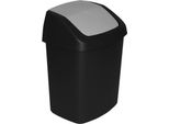 Cestino Curver Swing Bin, 15 Litri, 24.8X30.6X41.8 Cm, Nero/Grigio, Per Rifiuti