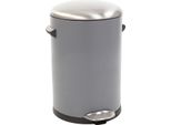 Eko - Cestino A Pedale Belle Deluxe 12 Litri - Plastica D'acciaio - Grigio, Sabbiato