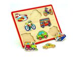 Puzzle Per Bambini In Legno Con Maniglie Viga Vehicles