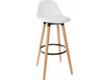 Atmosphera CréAteur D'intéRieur Sgabello Maxon Plastica Legno Metallo Bianco Marrone Nero 92 Cm X 42,5 Cm X 39,5 Cm