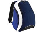 Zaino Bagbase Teamwear, 21 Litri (2 Pezzi/Confezione) BC4203 (Taglia Unica) (Blu Scuro/Blu Reale/Bianco)