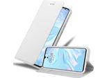 Cadorabo Custodia Per Telefono Cellulare Per Huawei P30 Custodia Protettiva In Argento Cover Etui Book Case Booklet