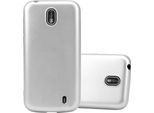 Cadorabo Custodia Protettiva Per Nokia 1 2018 Cover In Argento Custodia Per Telefono Cellulare Tpu Custodia In Silicone Cover Case