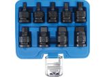Set Di Bussole Con Attacco Elettrico | Attacco Quadro 12,5 Mm (1/2") | Attacco Esagonale 5 - 19 Mm | 9 Pz."