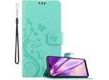 Cadorabo Cover Per Samsung Galaxy A40 Cover Protettiva In Turchese Cover Protettiva Cover Per Telefono Cellulare Cover Fiori Custodia Fiore