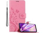 Cadorabo Cover Per Samsung Galaxy A20S Cover Protettiva In Rosa Cover Protettiva Cover Per Telefono Cellulare Cover Fiori Custodia Fiore