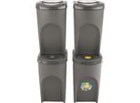 Prosperplast Sortibox Cestino Per Rifiuti Sistema Di Separazione Dei Rifiuti Cestino Per Rifiuti 4X35L, Grigio