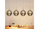 Zmh Luce A Sospensione Tavolo Da Pranzo 4 Fiamme Grigio Lampada A Sospensione Altezza Regolabile Lampadario Lampada A Sospensione In Vetro Per Soggiorno Camera Da Letto Cucina Corridoio
