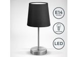 B.K.Licht Lampada Da Comodino, Lampada Da Tavolo Con Paralume In Tessuto Nero, Adatta Per Lampadina E14 Non Inclusa Max 25W, Altezza 30.8Cm, Abat-Jour Per Camera Con Interruttore Sul Filo, IP20, 230V
