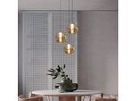 Zmh Lampada A Sospensione Tavolo Da Pranzo 3 Fiamma Ambra Lampada A Sospensione Altezza Regolabile Lampadario Lampada A Sospensione In Vetro Per Soggiorno Camera Da Letto Cucina Corridoio