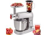 Syntrox Germany Küchenmaschine 1500W 7,5L mit Fleischwolf Mixer silber