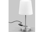 B.K.Licht Lampada Da Comodino, Lampada Da Tavolo Con Paralume In Tessuto Bianco, Adatta Per Lampadina E14 Non Inclusa Max 25W, Altezza 30.8Cm, Abat-Jour Per Camera Con Interruttore Sul Filo, IP20