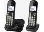 Panasonic KX-TGC462GB - Telefono Cordless - Segreteria Telefonica Con Id Chiamante - Nero + Cornetta Aggiuntiva