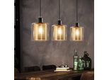 Zmh Lampada A Sospensione Tavolo Da Pranzo Vintage Lampada A Sospensione A 3 Fiamme Con Doppio Paralume In Vetro E Metallo Lampada A Sospensione Regolabile In Altezza Colore: Nero E Oro