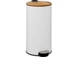 5 Cinque Semplicemente Intelligenti - MüLleimer Mit Bambusdeckel 30L "Modern Color"" Weiß"