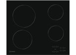 Piano Cottura In Vetrovetroceramica 60Cm 4 Fuochi 6200W Nero Indesit Ri161C