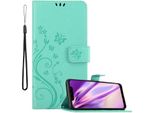Cadorabo Cover Per Xiaomi Pocophone F1 Cover Protettiva In Turchese Cover Protettiva Cover Telefono Cellulare Cover Fiori Custodia Fiore