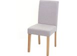 Sedia Da Pranzo Littau, Sedia Da Cucina, Tessuto/Tessuto ~ Crema-Beige, Gambe Chiare