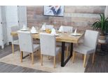 Set Di 6 Sedie Per Sala Da Pranzo Sedia Da Cucina Littau ~ Tessuto, Crema-Beige, Gambe Chiare