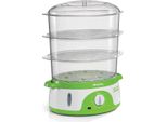 Ariete Healthy Steam 911 Vaporiera Elettrica 3 Cestelli 9L Timer 60Min 800W Bianco Verde