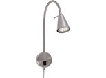 Lampada Da Letto A Led Flessibile Interruttore On/Off GU10 5 W Argento Metallo Briloner