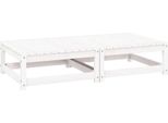 Poggiapiedi Da Giardino Con Cuscino 2 Pz. Legno Di Pino Massiccio Bianco