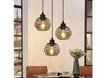 Zmh Lampada A Sospensione A 3 Fiamme Nera Lampada A Sospensione Vintage E27 Lampada A Sospensione In Metallo Altezza Regolabile 120Cm Appesa Per Sala Da Pranzo Tavolo Da Letto Cucina