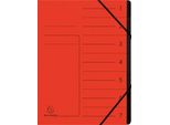Exacompta 540705E Cartella Organizer - 7 Scomparti, A4, In Truciolato Colorato, Rosso
