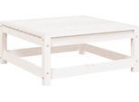 Poggiapiedi Da Giardino Con Cuscino In Legno Di Pino Massiccio Bianco