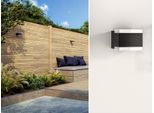 Lampada Da Parete Per Esterni A Led Angolare In Alluminio Nero Con Luce Verso L'alto E Verso Il Basso