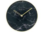 Nextime Ne-5222Zw Orologio Da Tavolo In Marmo Dia 20Cm Vetro Nero