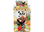 Set Di Biancheria Da Letto Per Bambini Bing Bunny Flop Sula Pando Bing Copripiumino 140 X 200 + Cuscino 70 X 90 Cm, 100% Cotone