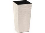 Siena Garden Eco Fioriera Nizza 25Cm Scatola Bianca/Quadro In Legno, 25X25X46,5Cm
