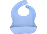 Intirilife Bavaglino Per Bambini Blu In Silicone Con Vaschetta Di Sgocciolamento Senza Bpa, Lavabile In Lavastoviglie E Facile Da Pulire