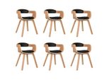 Syfax™ Sedie Da Pranzo 6 Pz Nere In Legno Curvato E Pelle Finta