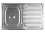 Lavelli Aqualine - Lavello 780X480 Mm, Acciaio Inox AQ7848B