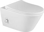 Avva Cleanwash Wc Sospeso, Con Rubinetto E Doccia Bidet, Senza Bordo, 35,5X53 Cm, Bianco