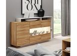 Cassettiera Credenza Soggiorno 155Cm Bianco Grand Oak 80120808