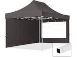 Toolport 3X4,5M Gazebo Pieghevole Con Laterali (Finestre Panoramiche), Economy Acciaio, Grigio Scuro