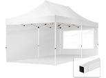 Toolport 3X6M Gazebo Pieghevole Con Laterali (Finestre Panoramiche), Economy Acciaio, Bianco