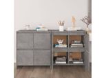 Vidaxl Credenze 2 Pz. Grigio Cemento 70X41X75 Cm Materiale A Base Di Legno