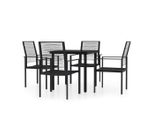 Syfax™ Set Mobili Da Pranzo Per Giardino 5 Pz Nero