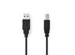 Cavo Usb | Usb 2.0 | USB-A Maschio | USB-B Maschio | 10 W | 480 Mbps | Nichelato | 1,00 M | Rotondo | Pvc | Nero | Etichetta