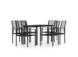 Syfax™ Set Da Pranzo Da Giardino 7 Pz Nero